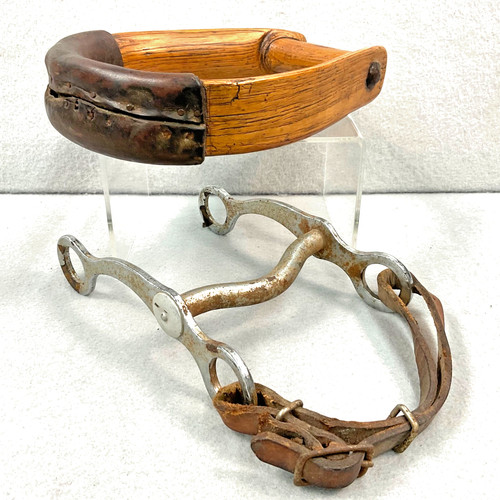 Leather wrapped wooden horse - leather,