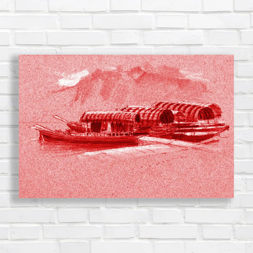 Wooden barges calm - calm, waters