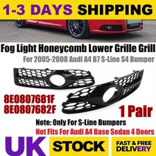 For 2005-2008 Audi A4/B7 S Line S4 Bumper Fog Light Honeycomb Lower Grille/Grill