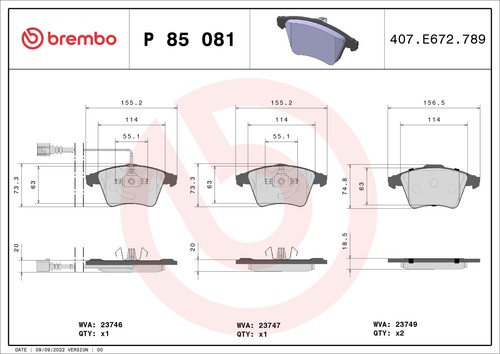 For brembo 081 ham - p, pads