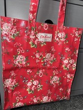 Cath Kidston Red Floral Tote Book Bag, Excellent Condition