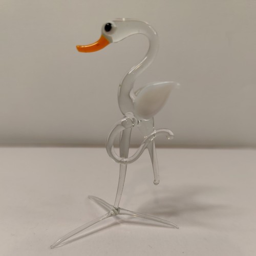 Vintage lampwork glass stork - glass,