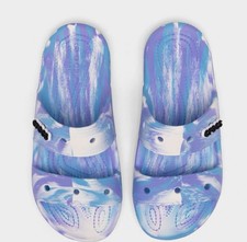 Crocs Classic Marbled Sandal Unisex M8 W10 White/Oxygen 207701-1FK