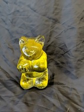 Glass Teddy Bear Gummy Bear Paperweight Book End