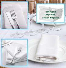  Napkins White Cotton Table
