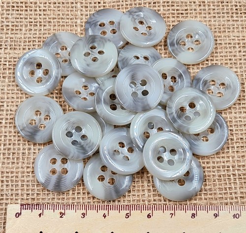 Buttons 25mm grey hole - buttons,