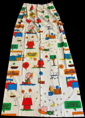 70s peanuts pinch pleat - peanuts, drapes