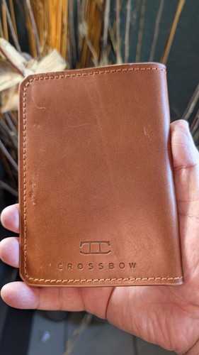 Crossbow leather passport case - crossbow,