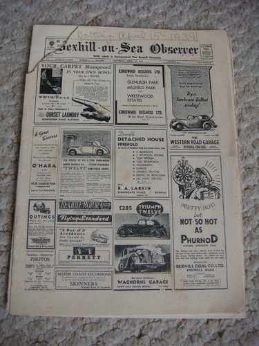 1939 miniature bexhill sea - 1939, bexhill-on-sea
