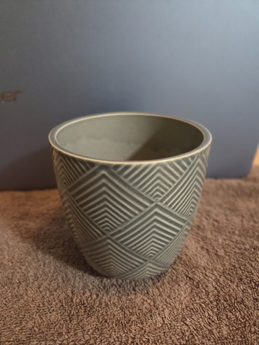 Small ceramic grey plant - , pot