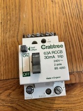Crabtree SB6000 63A RCD/RCCB 63 Amp 30mA Trip **SPLIT LOAD CONSUMER UNIT ONLY**