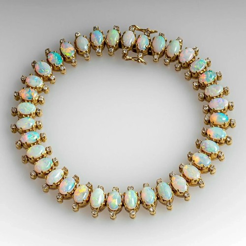 12ct opal bracelet moissanite - opal,