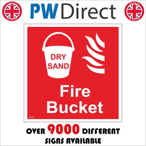 Sign dry sand fire bucket - dry,
