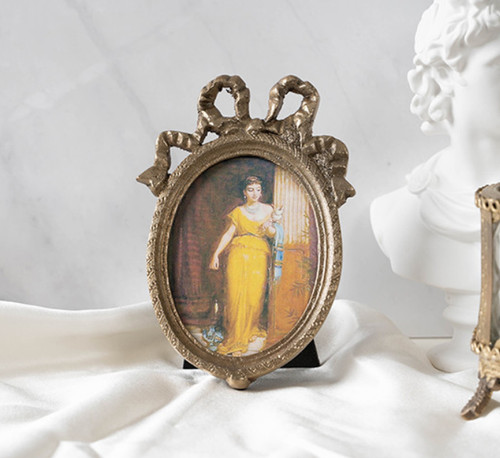 Antique gold tone oval mini - antique,