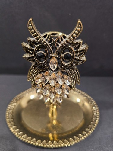 Bejeweled owl gold - bejeweled, tone