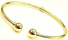 9ct gold bangle bracelet hinged ball torc  9 carat yellow gold new uk hallmarked