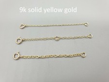 9ct Yellow Gold Extender Chain 9k Safety Bracelet Necklace Extension 0.5" to 4"