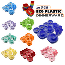 16 Pcs ECO Plastic Dinnerware