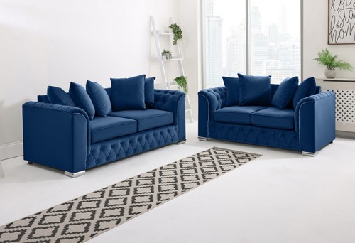 Plush velvet sofa - plush, 3
