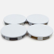 65 mm White Hub Caps 4-pc SET