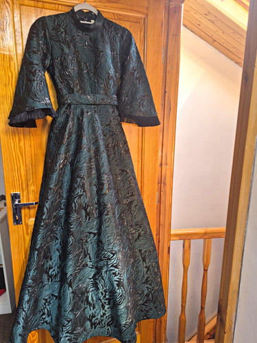 Green black floral jacquard - &,