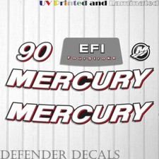 Mercury 90 HP 4-Stroke EFI 2006-2012 outboard engine decal sticker set