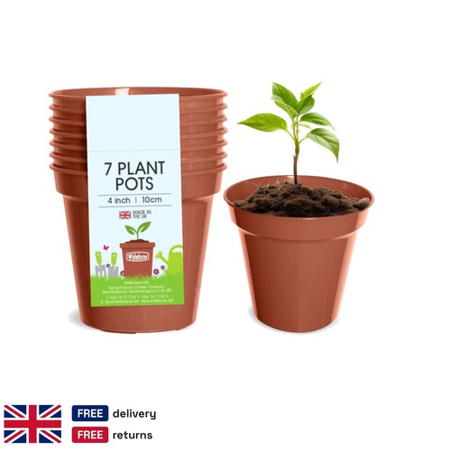 10cm round plastic - plant, pots