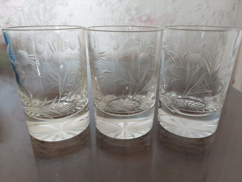 Vintage crystal whisky glasses