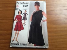 Vintage/retro Simplicity paper pattern for DRESS (6167) size 12