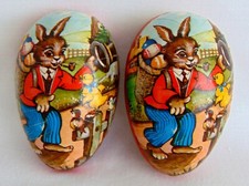 Vintage West Germany Paper Mache Easter Egg Candy Container 1950s