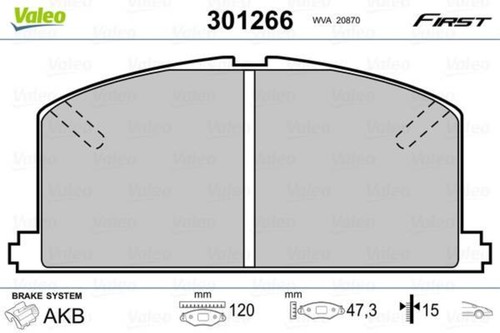 Front disc brake pad set - brake, valeo