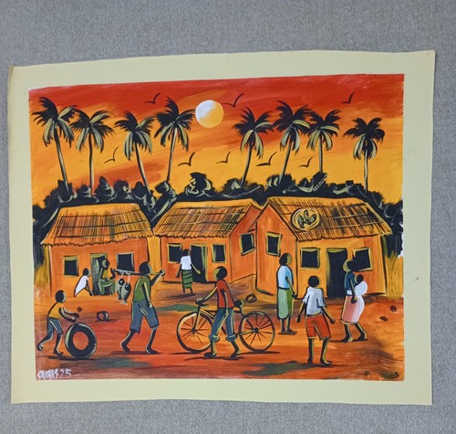 African village original - african,