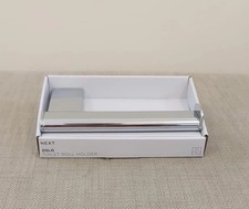 Next Chrome Oslo Toilet Roll Holder Bathroom/Restroom Organiser Metal Rack Home