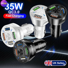 35W 4 Port Fast Car Charger USB Cigarette Lighter Socket Power Adapter