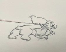 Lady and The Tramp Lady Production Drawing Disney Cel Original Rare Teeth