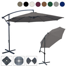 3M Banana Parasol Cantilever Umbrella Garden Patio Sun Shade Canopy Crank Handle