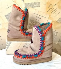 Free People MOU Eskimo Overstitching Shearling Boot Fur Lined Camel 37/6 NEW