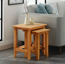 Nest of Tables, 2 Small Oak Wooden Nesting Tables, Side Coffee Table