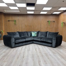 Sofology ‘Maddison’ 3 Corner 3 Sofa Chaise Dark Charcoal Grey Velvet Plush NEW