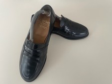 Barker Classic Elegant Black Leather Bench made Penny Loafer Shoes UK 7 F