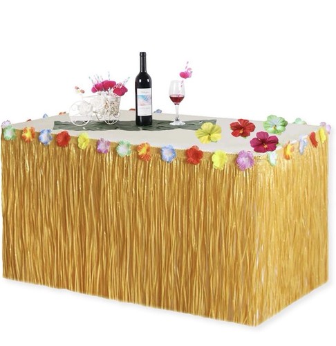 Hawaiian table skirt tiki - hawaiian,