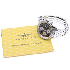 BREITLING OLD NAVITIMER A13022 41mm SS Black Dial Automatic Chronograph #C298