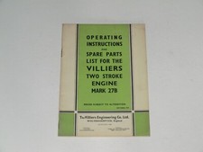 Villiers Operating Instructions And Spare Parts List 1947 (R129)