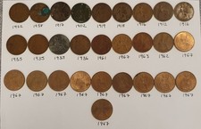 Old Antique One Penny Coins