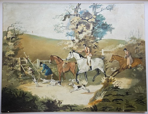 Vintage fox hunting oil - vintage,