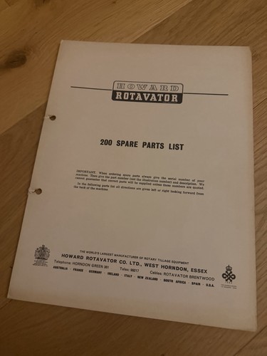 Howard rotavator 200 spare - rotavator,