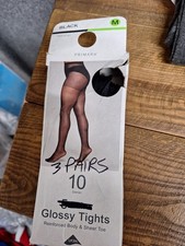 Primark 3 Pairs Medium 10 Denier Glossy Tights
