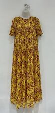 ZARA Women's Yellow Red Pleated Dress (Size: M)- Read Description