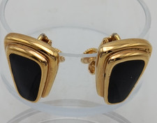Vintage Gold Tone Black Enamel