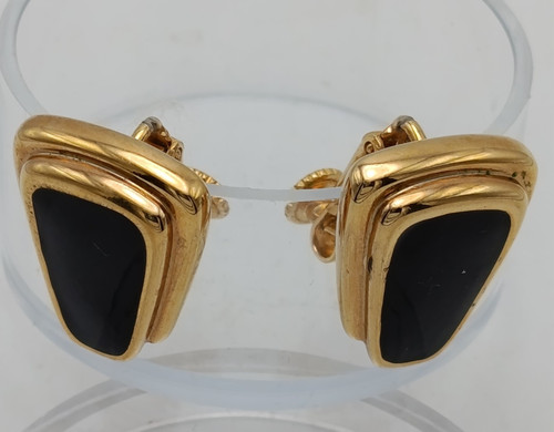 Vintage gold tone - black, enamel